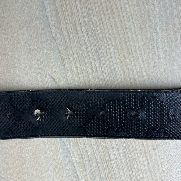 Gucci Men’s Belt Size 85 - 34 GG Supreme & Interlocking G Logo Black - Picture 9 of 17